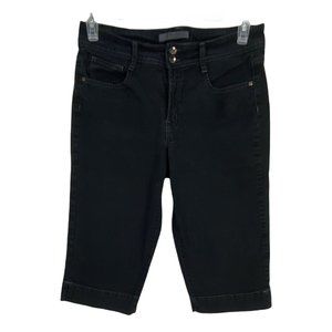 Nine West Womens Jeans Size 10/29 Black Denim Stretch Cropped Pockets Stones